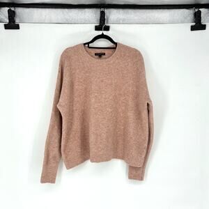 Banana Republic Women's Blush Pink & Ivory Boucle Cropped Sweater - Size XL